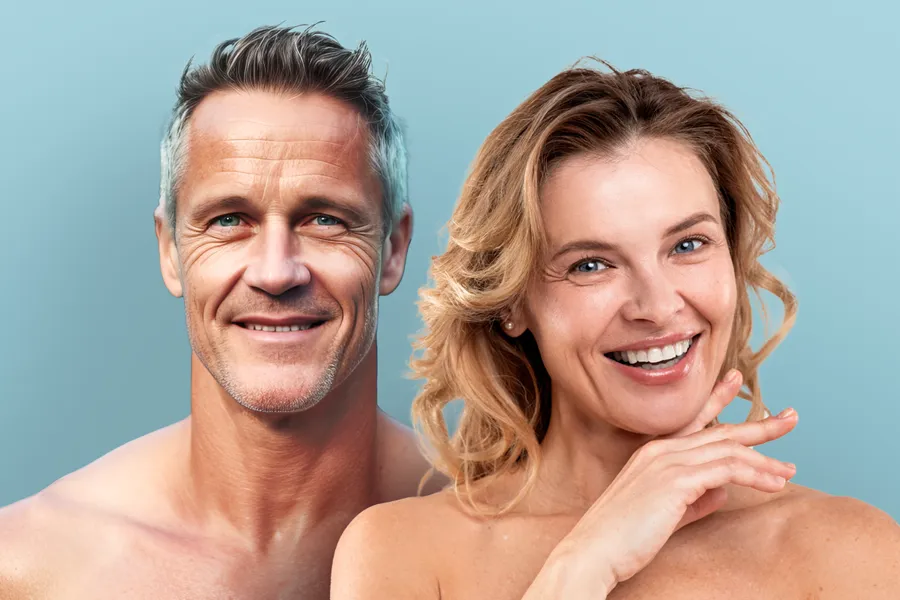 Cryotherapy-for-Aesthetics-Clinic A couple with beautiful skin. Get Cryotherapy for aesthetics from Jennifer Jose-Cappola, MD in Stamford.