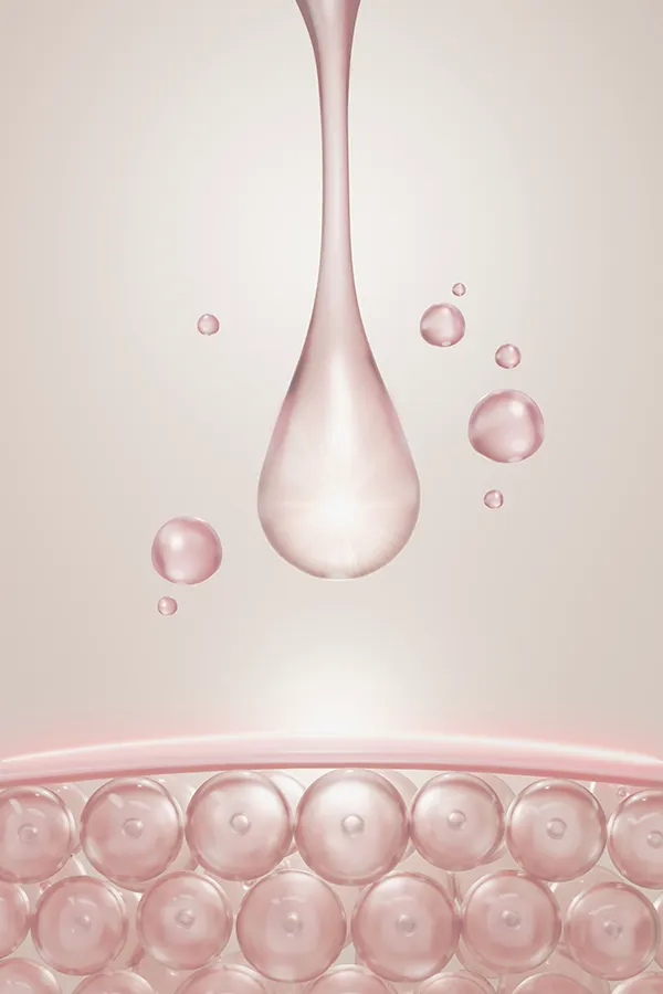 Glutathione-Antioxidant-Injections-Treatment 3D illustration of liquid drops being absorbed into skin cells. Get glutathione antioxidant injections from Jennifer Jose-Cappola, MD in Stamford.