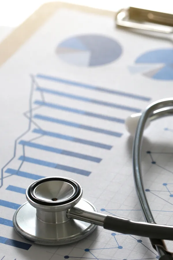 Health-Evaluation-Treatment A clipboard with a page of test results and a stethoscope on top. Get comprehensive health evaluations from Jennifer Jose-Cappola, MD in Stamford.